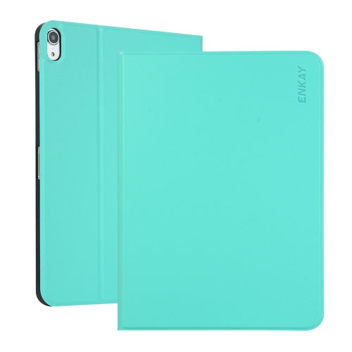 

For iPad 10th Gen 10.9 2022 ENKAY PC Back Cover Smart Leather Tablet Case with Pen Slot & Holder(Cyan)