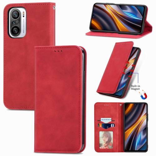 

For Xiaomi Redmi Note 10 Pro Retro Skin Feel Magnetic Leather Phone Case(Red)