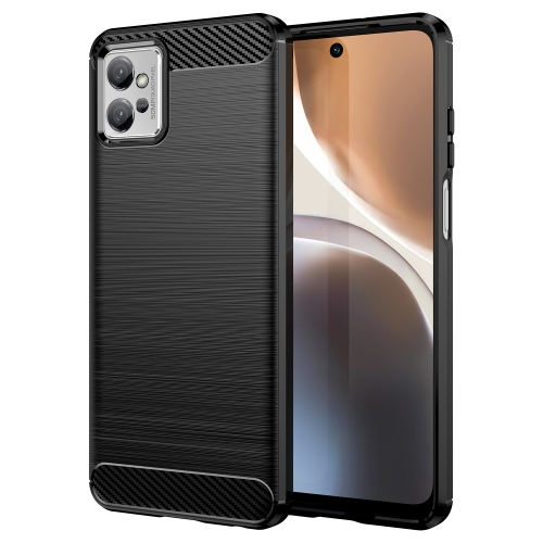

For Motorola Moto G32 Brushed Texture Carbon Fiber TPU Phone Case(Black)