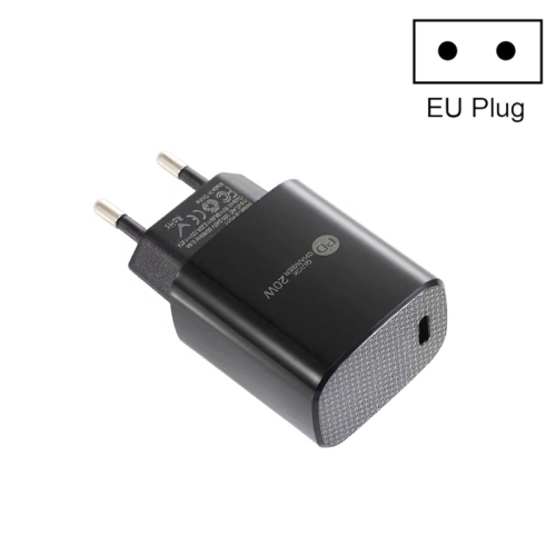 

PD11 Mini Single Port PD3.0 USB-C / Type-C 20W Fast Charger for iPhone / iPad Series, EU Plug(Black)