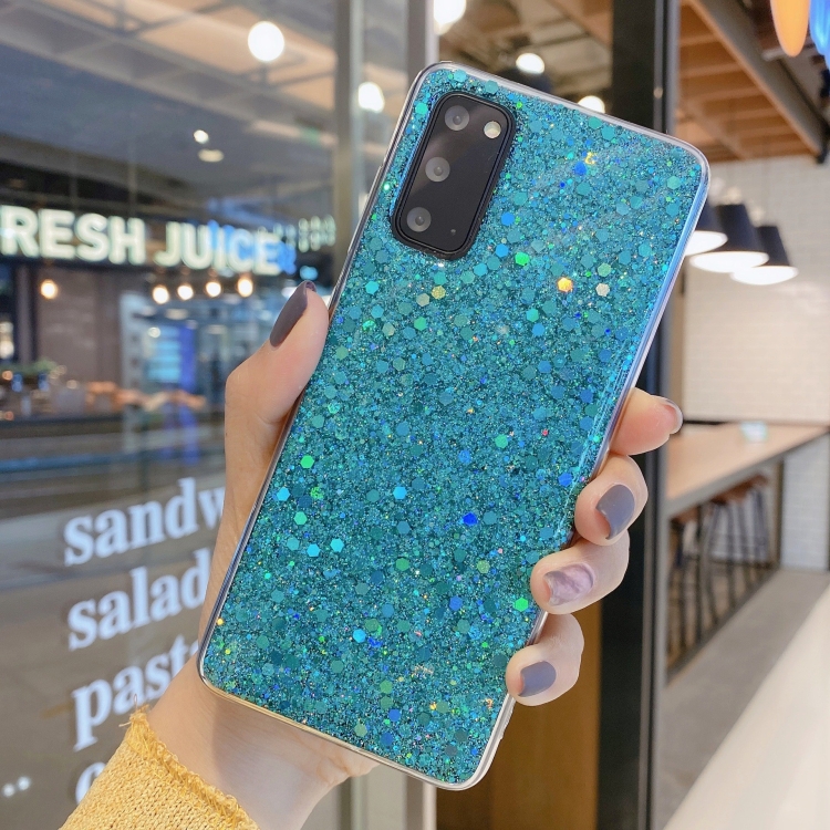 

For Samsung Galaxy S23+ 5G Glitter Glitter Drop Glue TPU Phone Case(Green)
