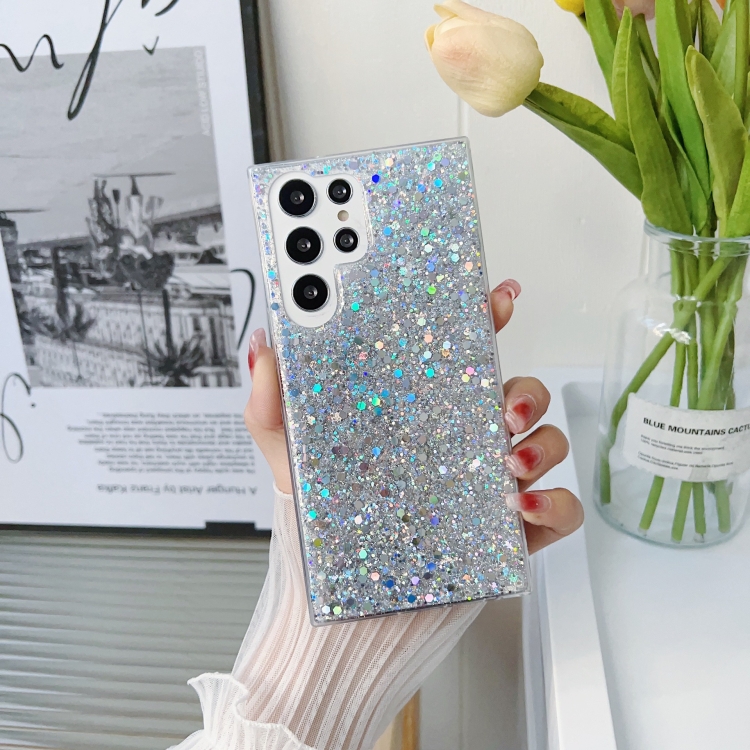 

For Samsung Galaxy S23 Ultra 5G Glitter Glitter Drop Glue TPU Phone Case(Gold)