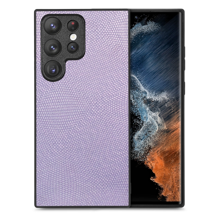 

For Samsung Galaxy S23 Ultra 5G Flow Color Back Cover Leather Phone Case(Lavender)