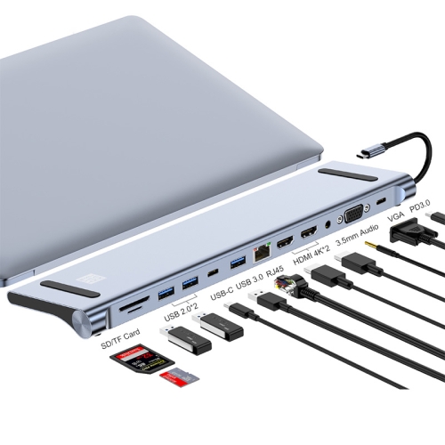 

JUNSUNMAY 12 in 1 Multifunctional USB C Hub Docking Station Adapter SD/TF Card Reader