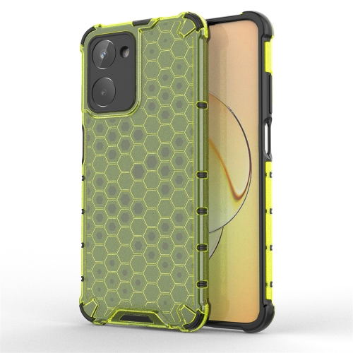 

For Realme 10 Pro 5G Honeycomb Shockproof Phone Case(Green)