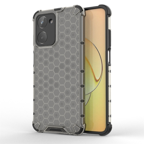 

For Realme 10 Pro+ 5G Honeycomb Shockproof Phone Case(Black)
