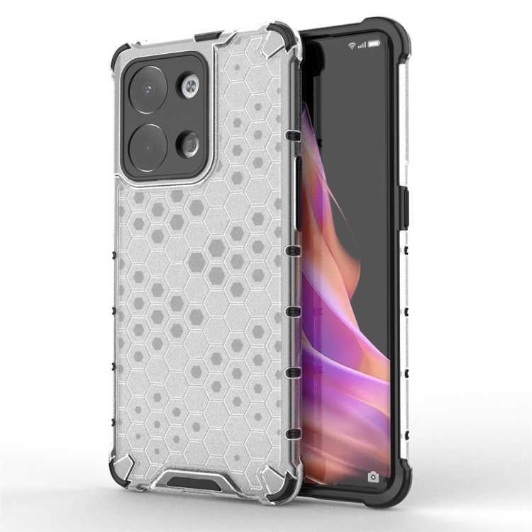 

For OPPO Reno9 Pro Honeycomb Shockproof Phone Case(White)