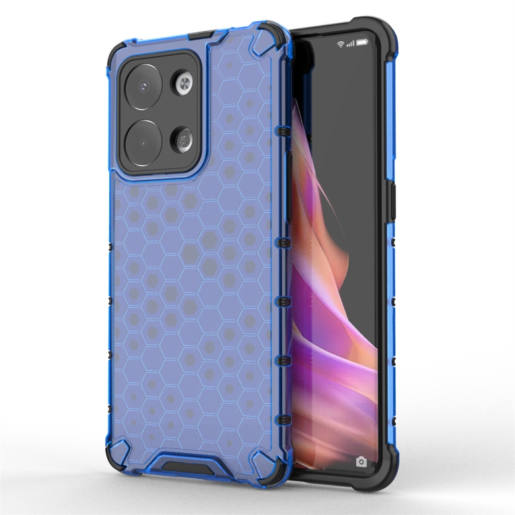 

For OPPO Reno9 Pro Honeycomb Shockproof Phone Case(Blue)