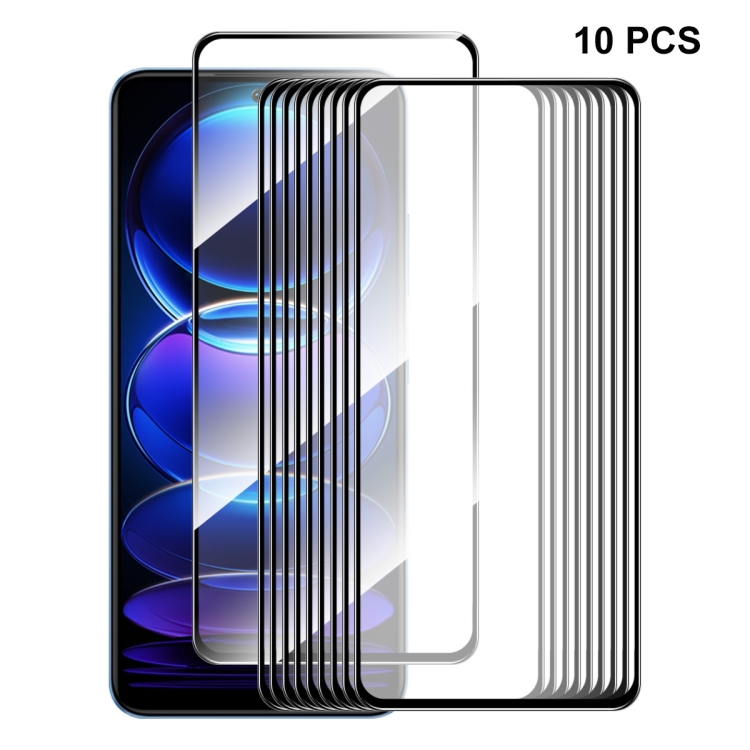 

For Xiaomi Redmi Note 12 10pcs ENKAY Full Glue 0.26mm 9H 2.5D Tempered Glass Full Film