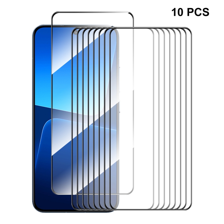 

For Xiaomi 13 10pcs ENKAY Full Glue 0.26mm 9H 2.5D Tempered Glass Full Film