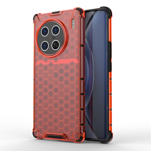 

For vivo X90 Pro Honeycomb Shockproof Phone Case(Red)