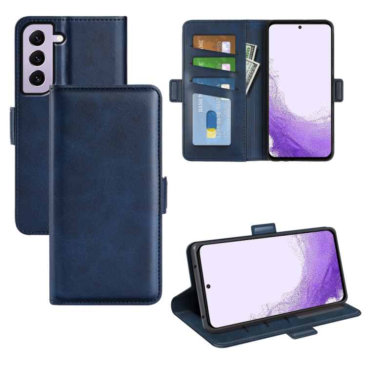 

For Samsung Galaxy S23 5G Dual-side Magnetic Buckle Leather Phone Case(Dark Blue)