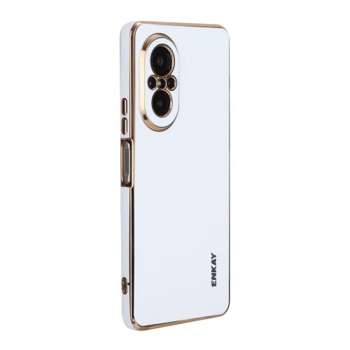 

For Huawei Nova 9 SE 4G / 5G ENKAY Hat-Prince Precise Hole Electroplated TPU Shockproof Phone Case(White)