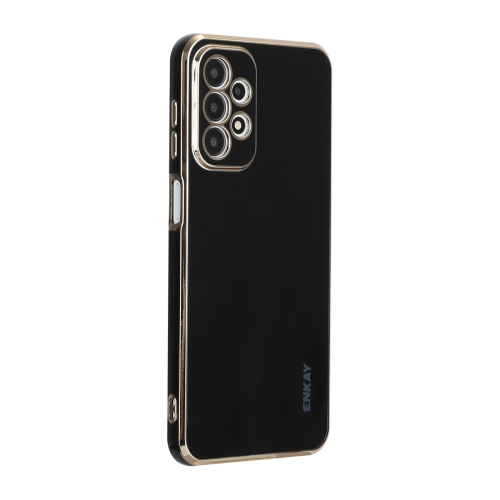 

For Samsung Galaxy A32 5G ENKAY Hat-Prince Precise Hole Electroplated TPU Shockproof Phone Case(Black)