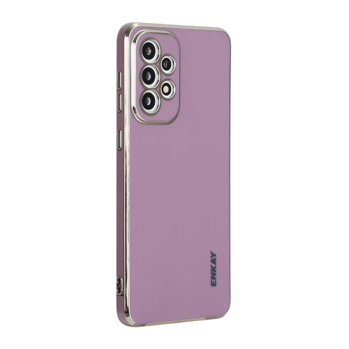 

For Samsung Galaxy A73 5G ENKAY Hat-Prince Precise Hole Electroplated TPU Shockproof Phone Case(Purple)