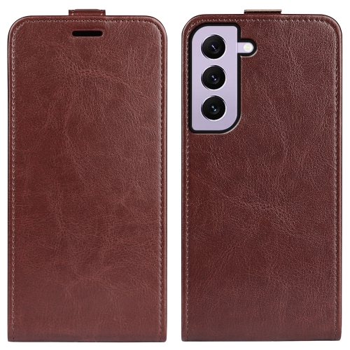 

For Samsung Galaxy S23 5G R64 Texture Vertical Flip Leather Phone Case(Brown)