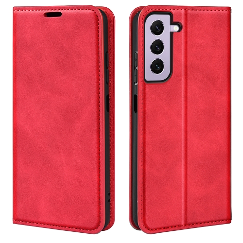 

For Samsung Galaxy S23 5G Retro-skin Magnetic Suction Leather Phone Case(Red)