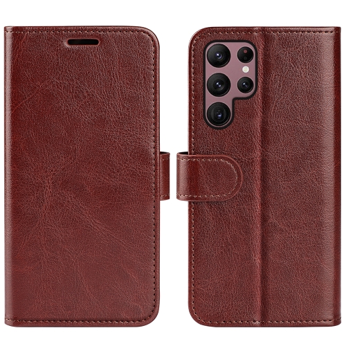 

For Samsung Galaxy S23 Ultra 5G R64 Texture Leather Phone Case(Brown)