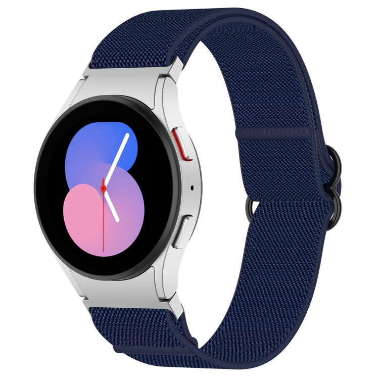 

For Samsung Galaxy Watch 5 40mm Nylon Stretch Black Buckle Watch Band(Blue)