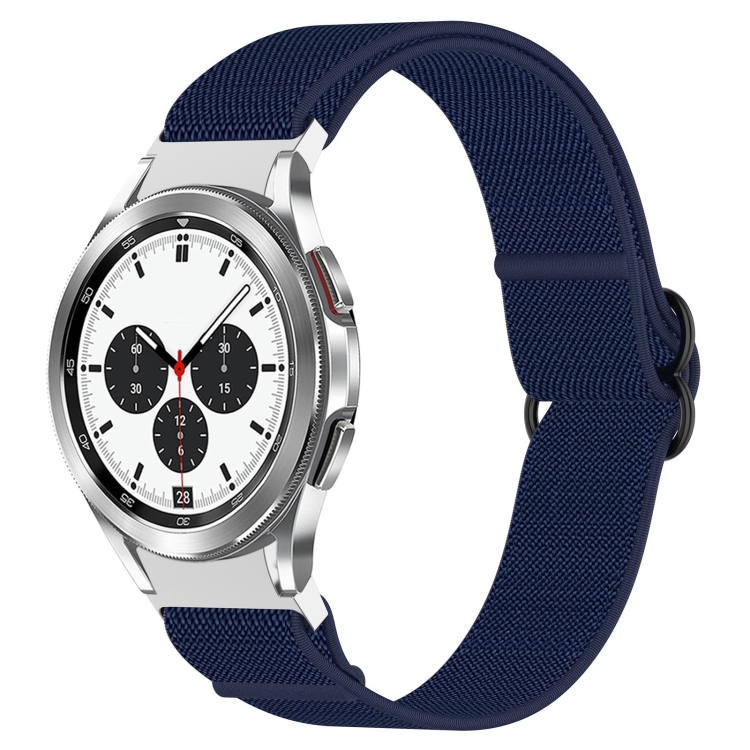 

For Samsung Galaxy Watch 4 Classic 42mm Nylon Stretch Black Buckle Watch Band(Blue)