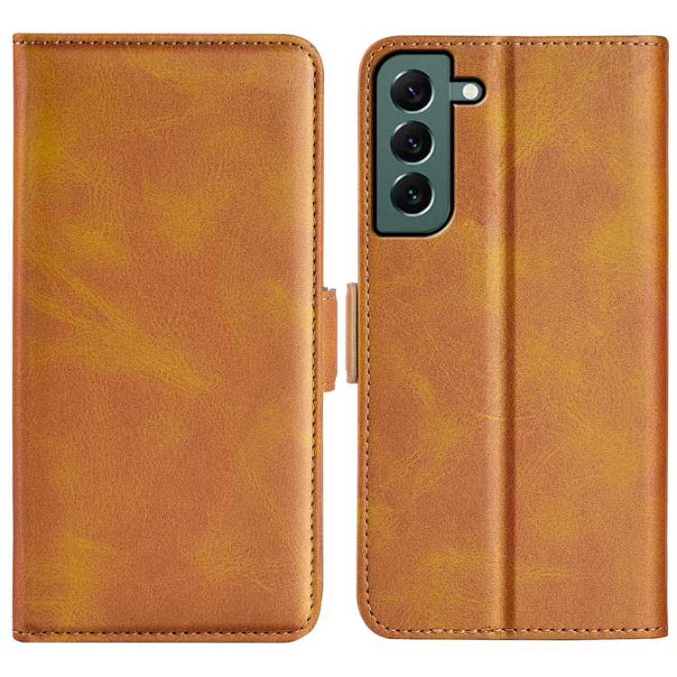 

For Samsung Galaxy S23+ 5G Dual-side Magnetic Buckle Leather Phone Case(Yellow)