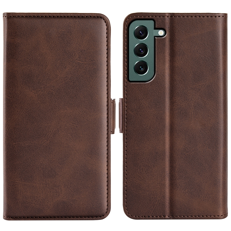 

For Samsung Galaxy S23+ 5G Dual-side Magnetic Buckle Leather Phone Case(Brown)
