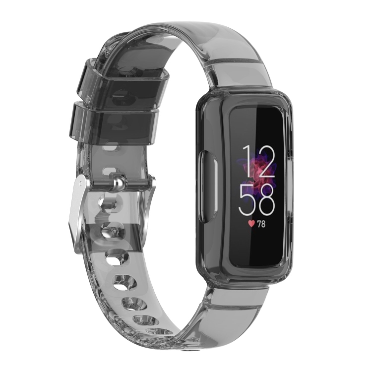 For Fitbit Inspire TPU Integrated Watch Band(Transparent Black)