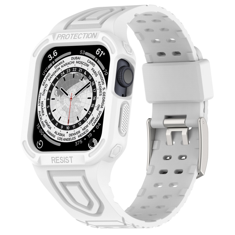 

For Apple Watch Ultra 49mm Silicone Integrated Watch Band(White)