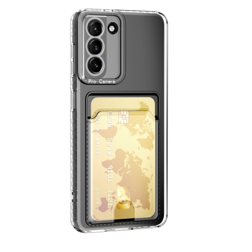 

For Samsung Galaxy S23 5G Card Bag Shockproof Transparent Phone Case(Transparent)