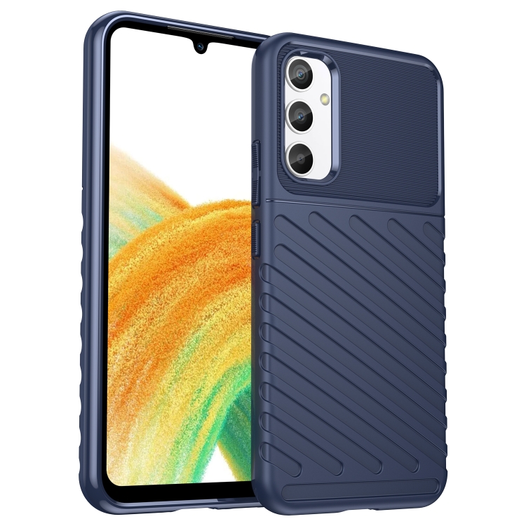 

For Samsung Galaxy A34 5G Thunderbolt Shockproof TPU Phone Case(Blue)