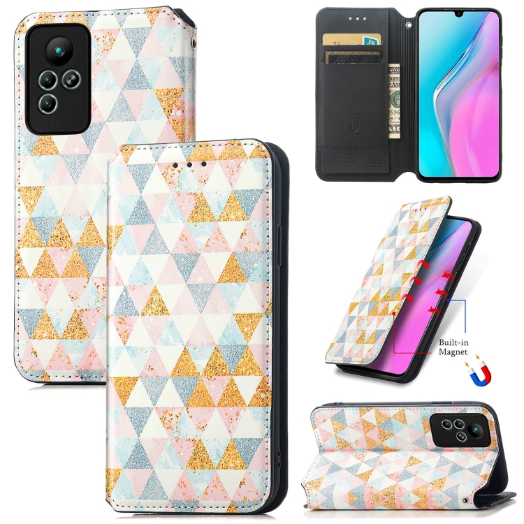 

For Infinix Note 11 CaseNeo Colorful Magnetic Leather Phone Case(Rhombus)