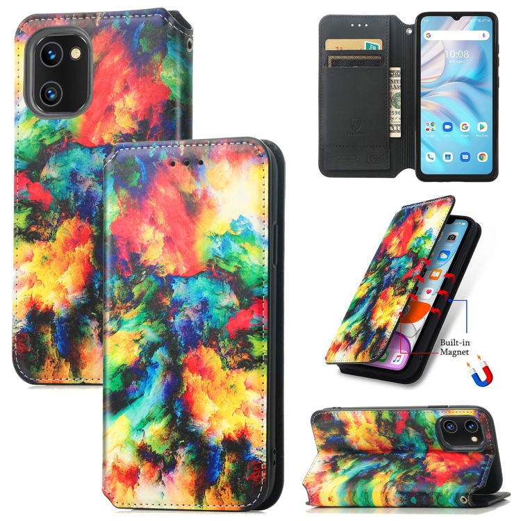 

For UMIDIGI A13S CaseNeo Colorful Magnetic Leather Phone Case(Colorful Cloud)