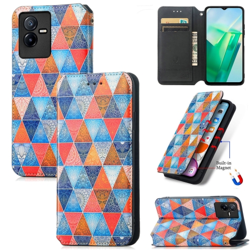 

For vivo T2X CaseNeo Colorful Magnetic Leather Phone Case(Rhombus Mandala)