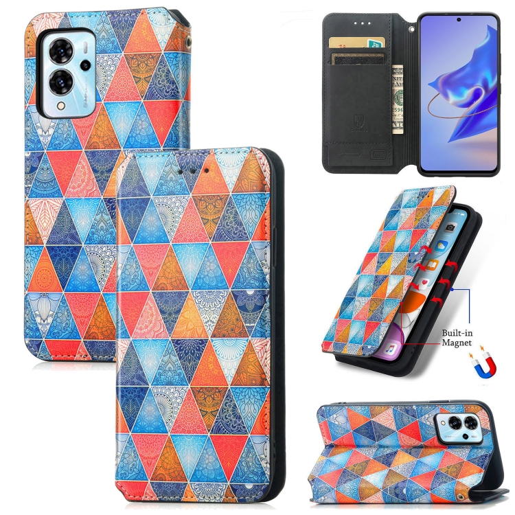 

For ZTE Blade V40 Pro CaseNeo Colorful Magnetic Leather Phone Case(Rhombus Mandala)
