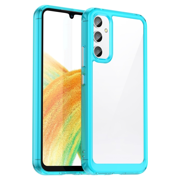 

For Samsung Galaxy A34 5G Colorful Series Acrylic + TPU Phone Case(Transparent Blue)