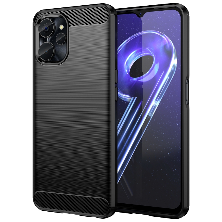 

For Realme 10S 5G Brushed Texture Carbon Fiber TPU Phone Case(Black)