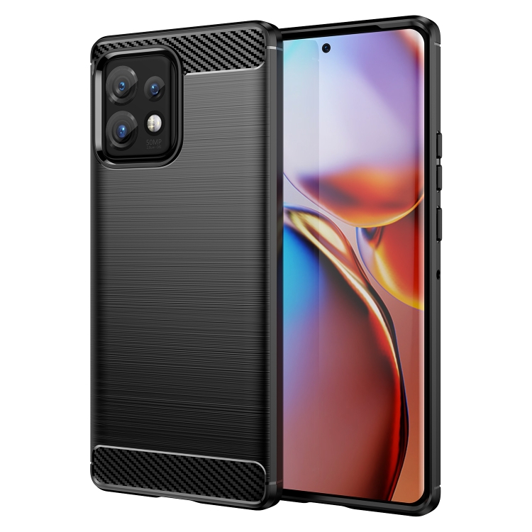 

For Motorola Moto X40 Brushed Texture Carbon Fiber TPU Phone Case(Black)