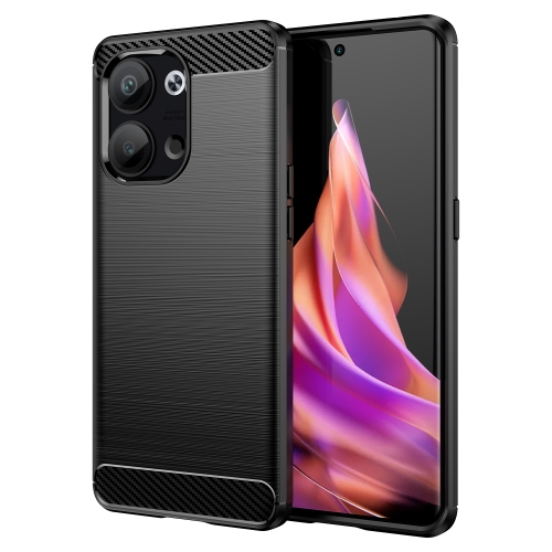 

For OPPO Reno9 Pro 5G Brushed Texture Carbon Fiber TPU Phone Case(Black)