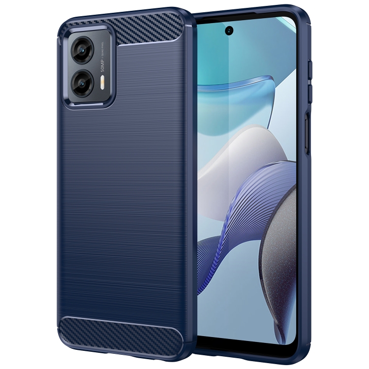 

For For Motorola Moto G 5G 2023 Brushed Texture Carbon Fiber TPU Phone Case(Blue)