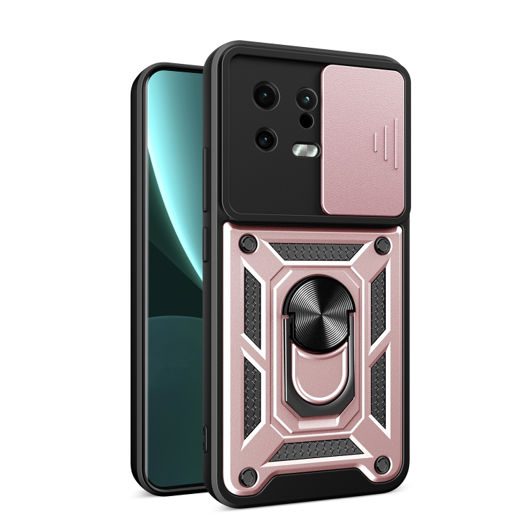 

For Xiaomi 13 Sliding Camera Cover Design Phone Case(Rose Gold)