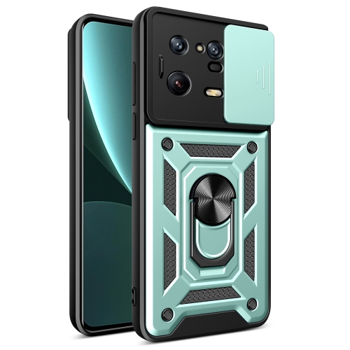 

For Xiaomi 13 Pro Sliding Camera Cover Design Phone Case(Dark Green)