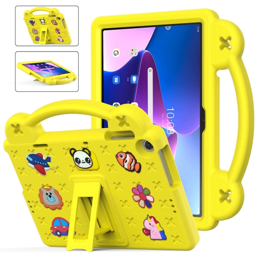 

For Lenovo Tab M10 3rd Gen TB328FU / TB328XU 2022 10.1 Handle Kickstand Children EVA Shockproof Tablet Case(Yellow)