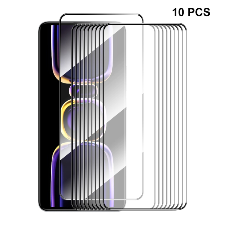 

For Xiaomi Redmi K60E 10pcs ENKAY Hat-Prince Full Glue 0.26mm 9H 2.5D Tempered Glass Full Film