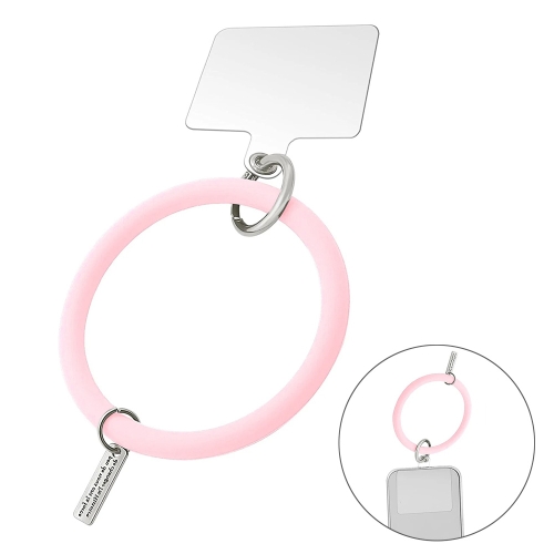 

JUNSUNMAY Silicone Bracelet Mobile Phone Lanyard Loop Anti-lost Wrist Rope Universal for Phone Case(Pink)