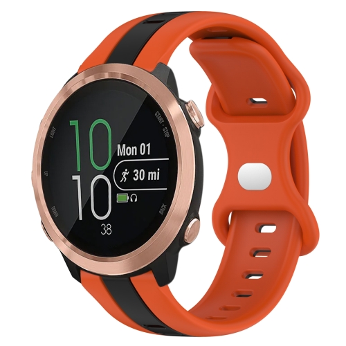 Per Garmin Forerunner 645 Music Cinturino per orologio in silicone bicolore con fibbia a farfalla da