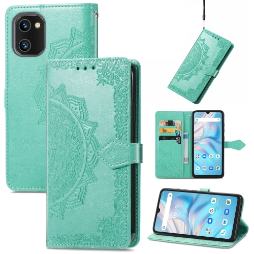 

For UMIDIGI A13S Mandala Flower Embossed Leather Phone Case(Green)
