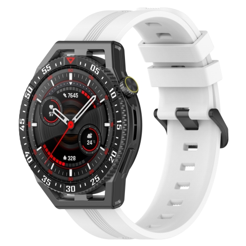 

For Huawei Watch GT3 SE 22mm Concave Striped Slicone Watch Band(White)