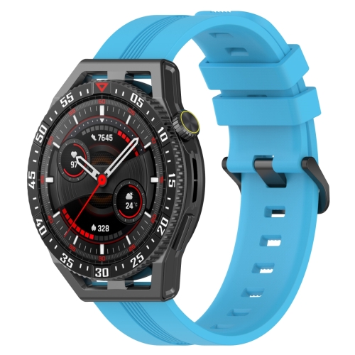 

For Huawei Watch GT3 SE 22mm Concave Striped Slicone Watch Band(Sky Blue)