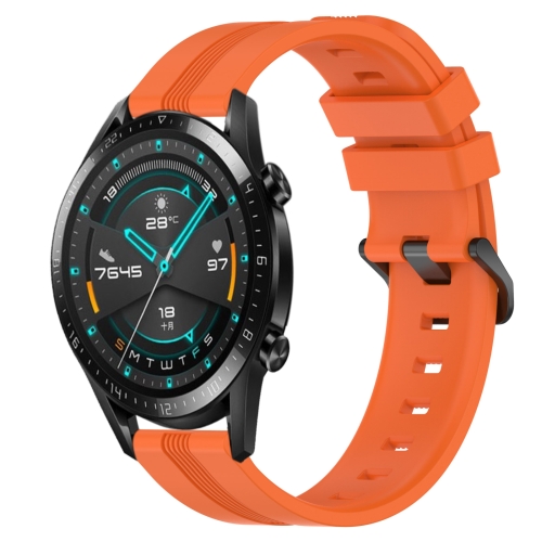 

For Huawei Watch GT2 42mm 20mm Concave Striped Slicone Watch Band(Orange)