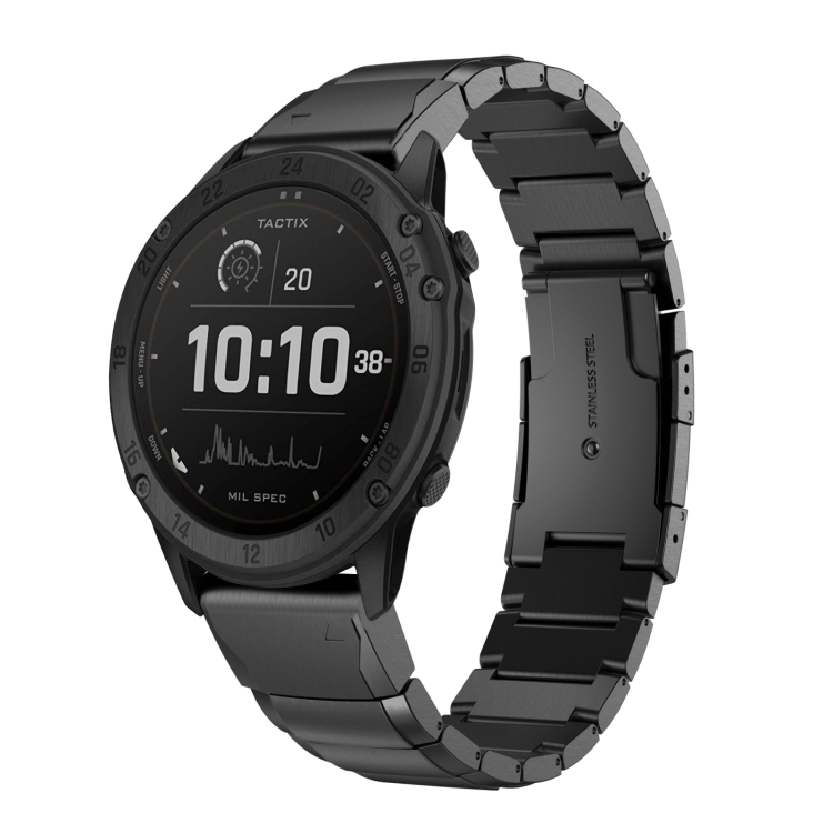 

For Garmin Tactix Delta 26mm Tortoise Shell Stainless Steel Watch Band(Black)